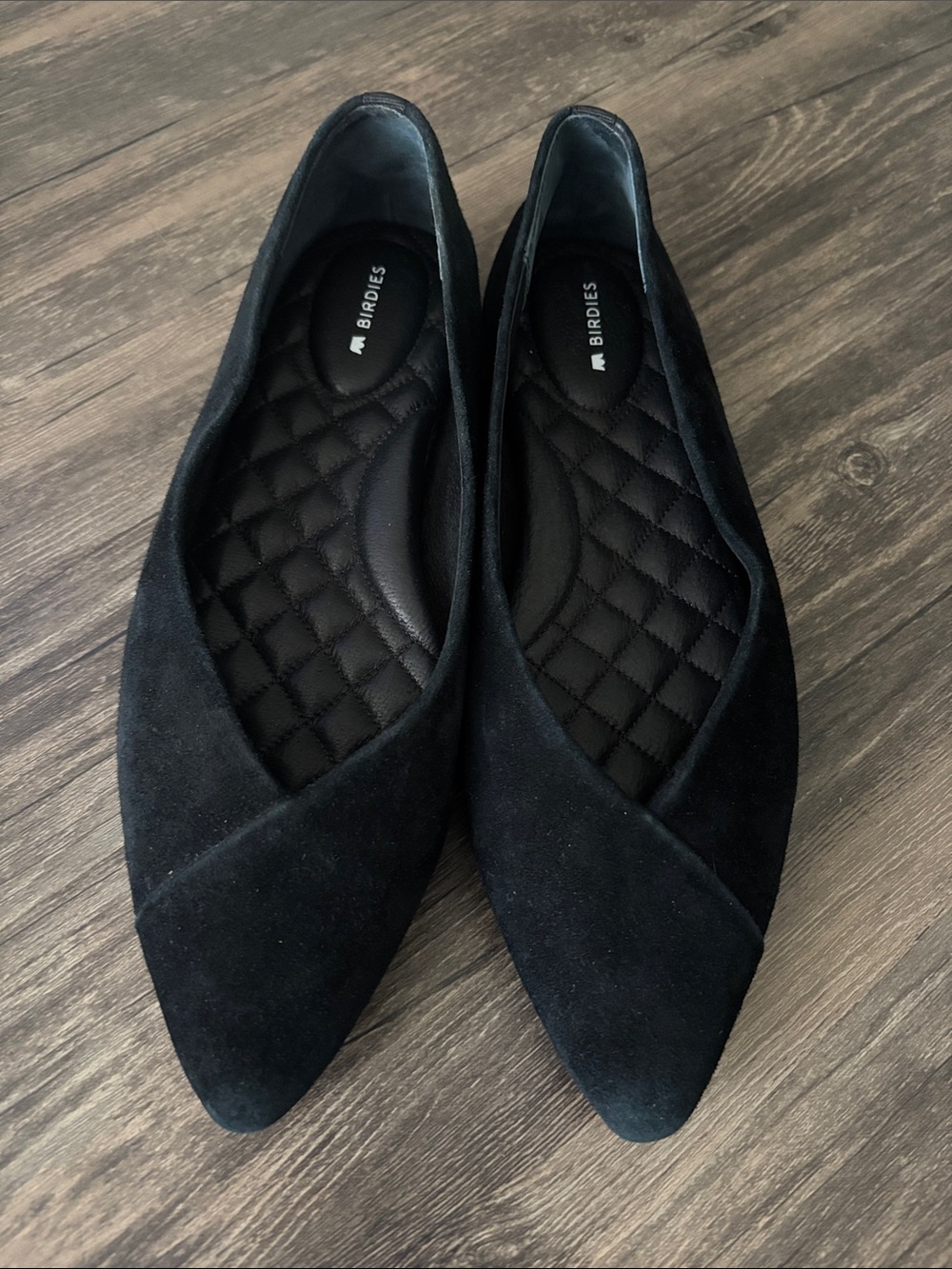 Birdies The Goldfinch Black Flats Women's Leather Slip On Comfort Loafers